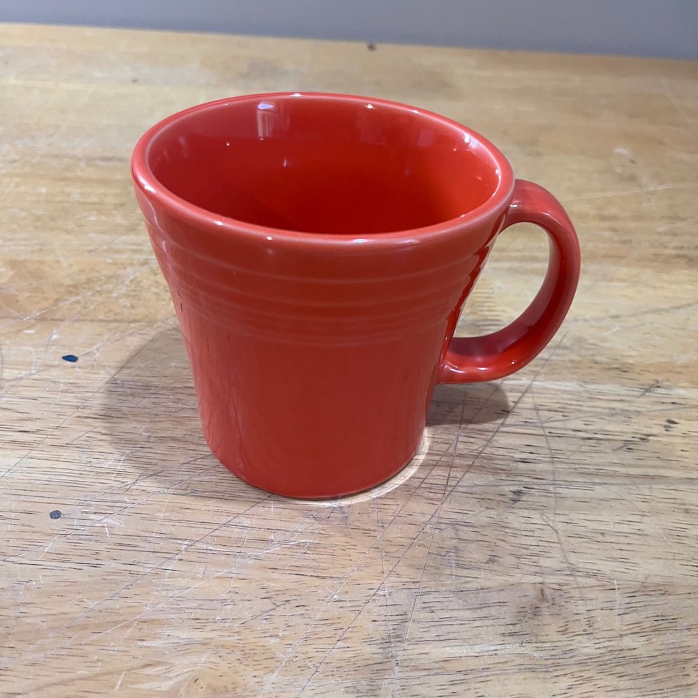 Fiesta Orange Tapered Mug Homer Laughlin Ceramic Coffee Cup Vtg Art Deco Style - Picture 3 of 5